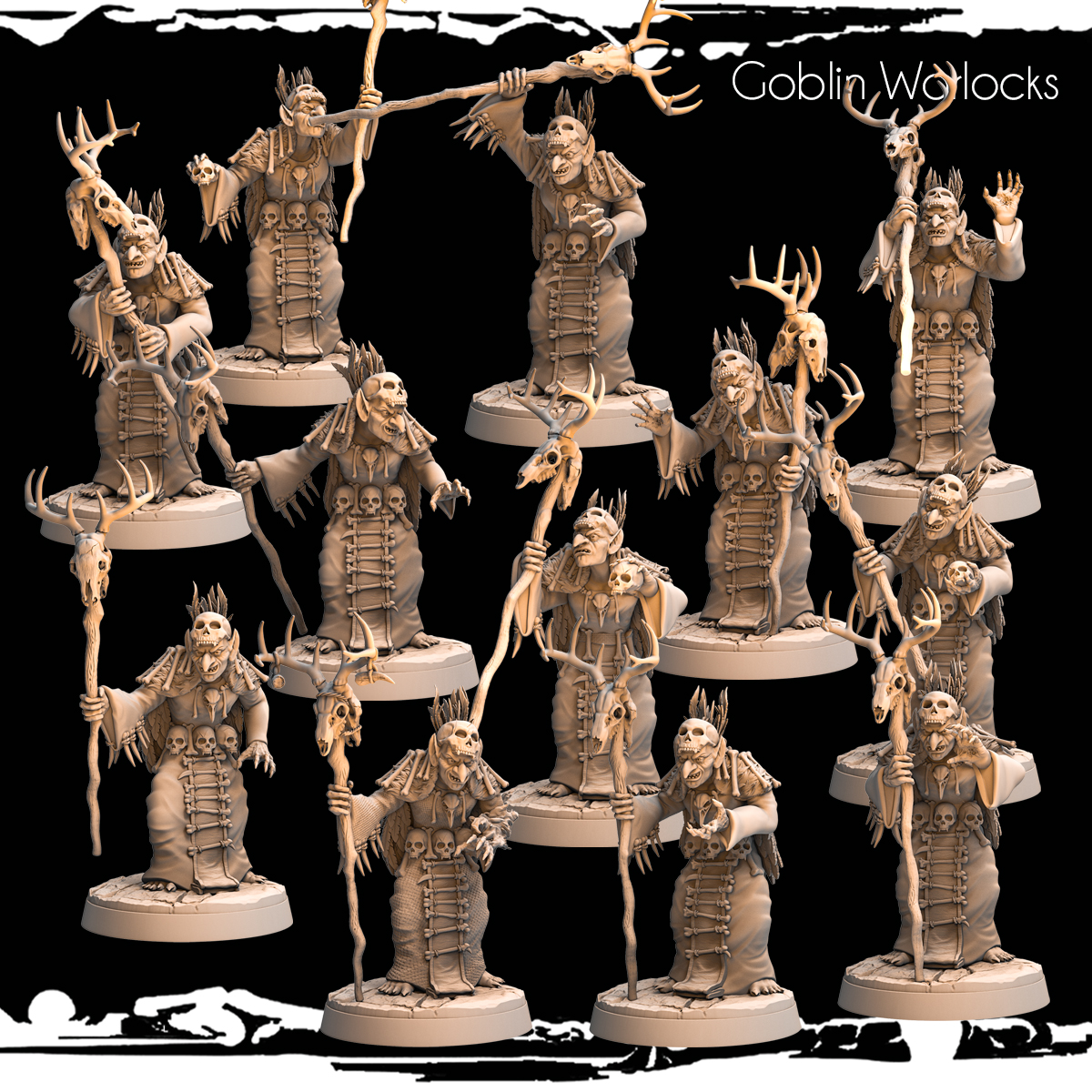 Goblin Warlocks - 12 poses - Army of Darkness: Greenskins